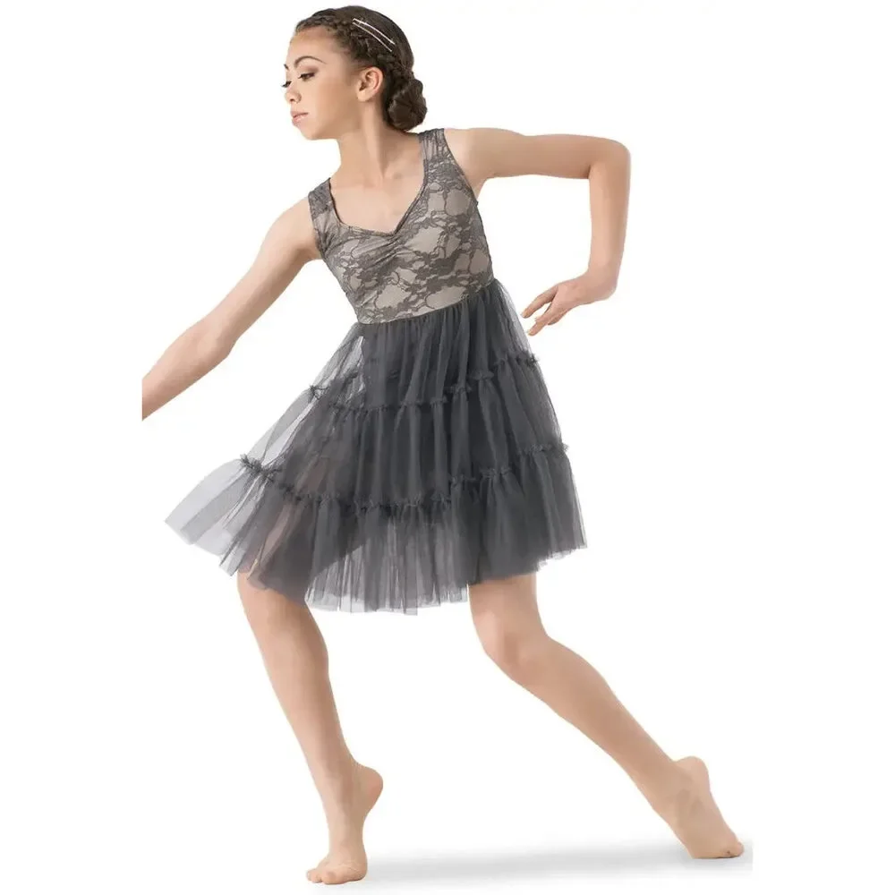 Pre-Owned Dance Costume XXL Child Gray Weissman 10417 Lyrical Contemporary Ball